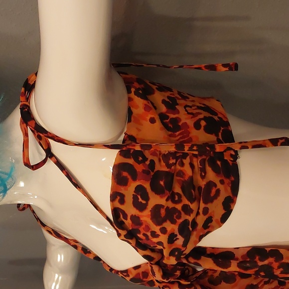 Sheer leopard print 2 piece skirt and top - Picture 3 of 12